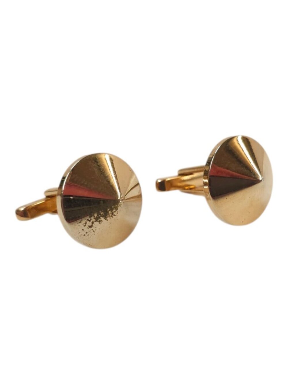 Hickok Gold Tone Cone Spike Cufflinks Mid Century Retro Mens Suit Jewelry Gift